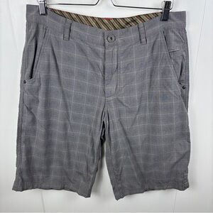 lululemon Grey Plaid Shorts Men's 36 Chino Stretch Long 90s Y2K Board Golf Surf